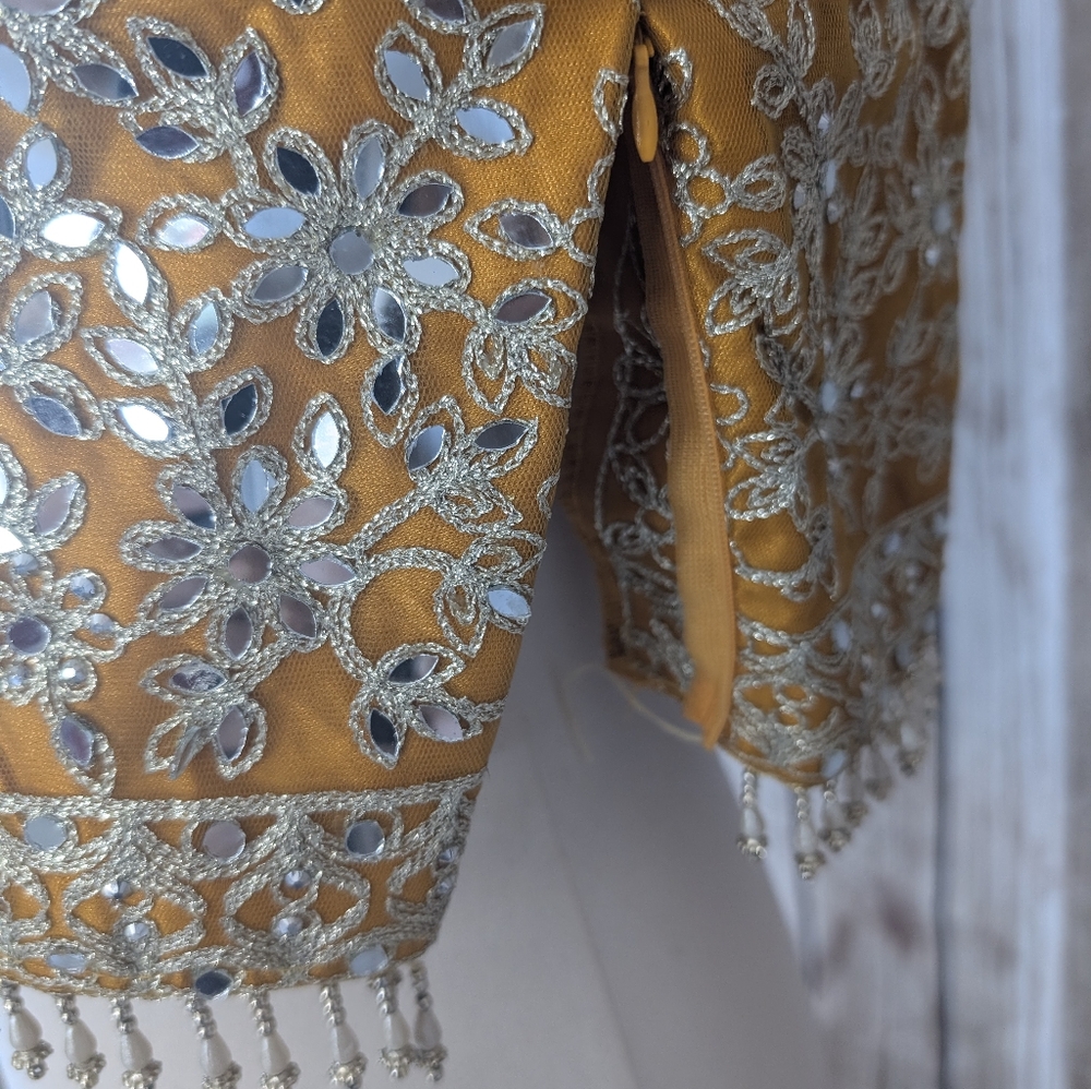 Yellow Embroidered Lehenga - Picture 12 of 16
